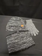 3 Pc Adult Unisex Beanie Gloves Neck Warmer Set Warm Knit Touchscreen Fingertips