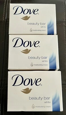 DOVE BEAUTY BAR MOISTURIZING CREAM SOAP (WHITE) BUNDLE OF 3 4.25 Oz. NEW IN BOX