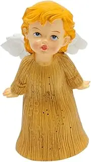ANDRESLAD Mini Resin Angel Statue Flat Base Garden Decor Angel Figurine for Yard Desktop and Shelf