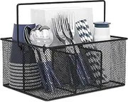 BYUNER Kitchen Utensil Holder Cutlery holder 4-Compartment Cutlery Organiser Storage Basket Utensil Caddy Forks Spoons Knives Napkins Organizer for Party Picnic Camping