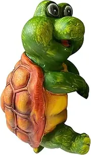 Planter Decorations for Pots - Flower Pot Decorations Huggers - Cute Frog with Turtle-shell Funny Anti-UV Weather-resistant for Lawn Pond Gardener Workplace Patio