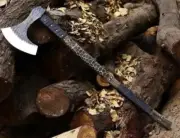Handmade Forged Axe, Viking Hatchet Axe with cover,Double Headed Axe,