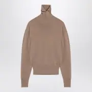 [BURBERRY] Beige Wool Turtleneck Sweater XS Brown