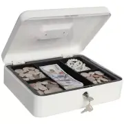 Large Cash Box with Money Tray and Lock, Lovndi Metal money Box for Cash, Loc...