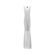 [PINKO] PINKO Metallized knit long dress Woman S S Silver