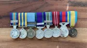 Australian Active Service Medal, UN Korea, WWII replica MINIATURE size ANZAC