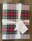Pottery Barn Stewart Plaid Organic percale Christmas KING sheet set