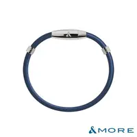 在飛比找momo購物網優惠-【&MORE 愛迪莫】X5 特仕版鈦鍺手環(白鋼-海藍/健康