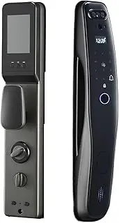 Biometric Electronic Lock Security Smart Door Lock Password Fingeprint Locks Key IC Card Unlock APP Camera Electronic Lock Slimline Design(6068-2) Aqiong