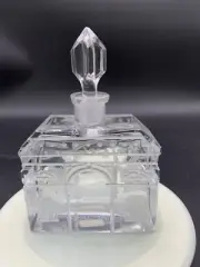 CRYSTAL ARCHETECTURALLY & CLOUD ETCHED PERFUME BOTTLE 6”T X 4”W
