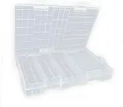 CONGARTENO Transparent Double Layer Battery Organizer Storage Box for Aa AAA Batteries Lightweight and Compact Design Easy to Carry Leakproof Cover