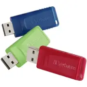 Verbatim Americas Llc 97002 Store 'N' Go Usb Flash Drive 4Gb 2.0 Red Green Blue