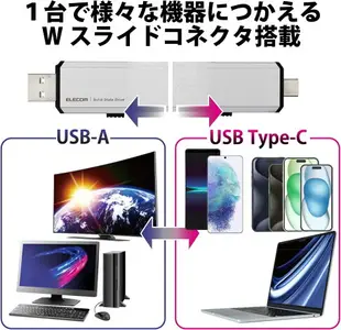 日本 Elecom SSD手機隨身碟 卡特推薦 外接隨身硬碟 USB-A C 平板 電腦 500GB 1TB 大容量【小福部屋】