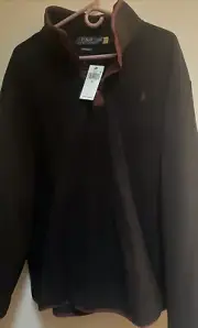 Polo Ralph Lauren Performance Fleece Pullover In Black/Wine MSRP $138 Size XL