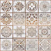 unbraded Wedong 16 Pcs Reusable Stencils,Mandala Stencils Mandala Dot Painting Templates Stencil For Diy Painting Art Scrapbook