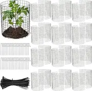 24 Pieces 12 Pack Wire Plant Protectors 14'' x 14'' Bunny Barricades Protect Plants from Animals, Garden Flowers Vegetables Protection from Rabbits Chickens Ducks