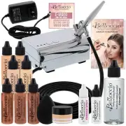 Belloccio DELUXE Airbrush Cosmetic Makeup System 4 FAIR Shades of Foundation