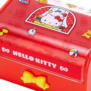 【震撼精品百貨】Hello Kitty 凱蒂貓~日本三麗鷗SANRIO KITTY透明掀蓋飾品收納盒 (懷舊經典款)*80052