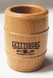 GETTYSBURG NATIONAL MILITARY PARK WOODEN SHOT GLASS SHOTGLASS NEW