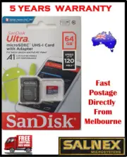 SanDisk Ultra 64GB MicroSDXC UHS-I Memory Card - with SD Card Adaptor