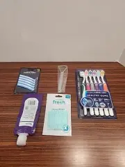 Guru Nanda Lot Tooth brushes Floss Picks Interdental Tongue Scraper Travel Pouch