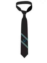 Snr Tie Black With Stripes And School Crest