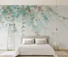 3D Watercolor Leaves Colorful Self-adhesive Removeable Wallpaper Wall Mural