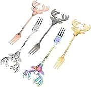 ABOOFAN 5pcs Small Stainless Steel Dessert Forks Versatile Fruit and Pastry Forks for Appetizers Cakes and Desserts Easy to Clean Rainbow