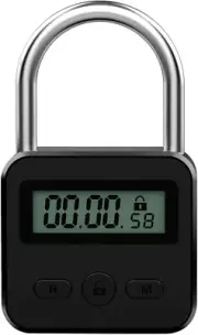 Metal Timer Lock - Electronic Time Padlock with LCD Display - USB Rechargeable