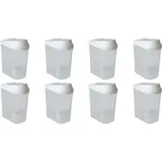 8x Homeleisure Store & Pour Plastic 750ml Container Kitchen/Pantry Clear/White