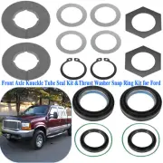 Front Axle Knuckle Tube Seal Kit &Thrust Washer Snap Ring Kit for Ford F250 F350