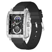 LIGE Men Watch Rectangle Wristwatch Chronograph Multifunction Watch Male Watches