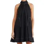 NWT Brave + True Shift Dress High Neck Womens XL Casual Summer Short Black