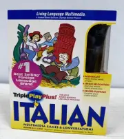Triple Play Plus Italian Multimedia Games & Conversation Language Program Sealed