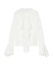 Givenchy 4G Pattern Ruffled Blouse FR38,FR40,FR42 white