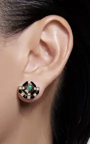 [State Property] Genil Enchantress 18K Yellow Gold Emerald Earrings