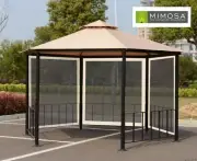 Mimosa Hexagonal Gazebo Mosquito Net Genuine Side Mesh Wall Spare Parts - 3 Pack