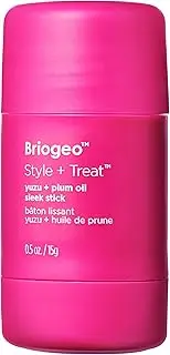 Briogeo Style + Treat Yuzu + Plum Oil Sleek Stick, Vegan Wax Hair Stick, Non-Greasy, Travel-Friendly, Tames Flyaways, Styling Stick for All Hair Types, Vegan, Cruelty-Free, 0.5 oz