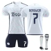 Beakey Ajax Away Jersey BERGWIJN #7 Soccer Jersey Kids Adult 3-Pieces Jersey Kits