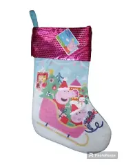 PEPPA PIG HOLIDAY CHRISTMAS STOCKING 14.5 Inch New