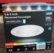 Feit Electric White 5-6 in. W LED Dimmable Recessed Downlight 14.3 W - 3 Pack