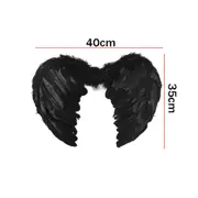 Black 30cmx45cm Feather Wings Black White Angel Fairy Adults Kids Fancy Dress Costume Halloween