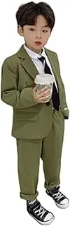 [Kromoc] Boys' Two Pieces Notch Lapel Suit One Button Jacket Pants Tuxedos for Casual Daily Dinner