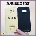 SAMSUNG HITAM 軟殼 POLOS S7 EDGE 三星手機殼黑色黑色防裂透明柔性矽膠 CIA