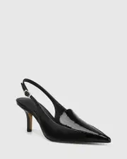 Lucas Black Patent Leather Slingback