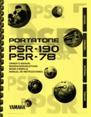 Yamaha PSR-190 PSR-78 Keyboard OWNER'S MANUAL