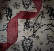 Krampus Gift Wrap Wrapping Paper With Ribbon & Decorative Charm Scrapbooking