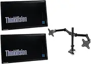 2 Units Lenovo T2224Pd Monitors with HDMI Port (Renewed) and iDeerLife LS2 Arm