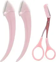 Eyebrow Trimmer Set, Stainless Steel Curved Eyebrow Razor Eyebrow Scissors with Comb Easy Brow Trimming Take It Anywhere for Beginners