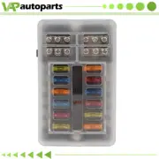 12-Way Fuse Box Blade Block Holder With LED Warning Indicator For All Vehicle